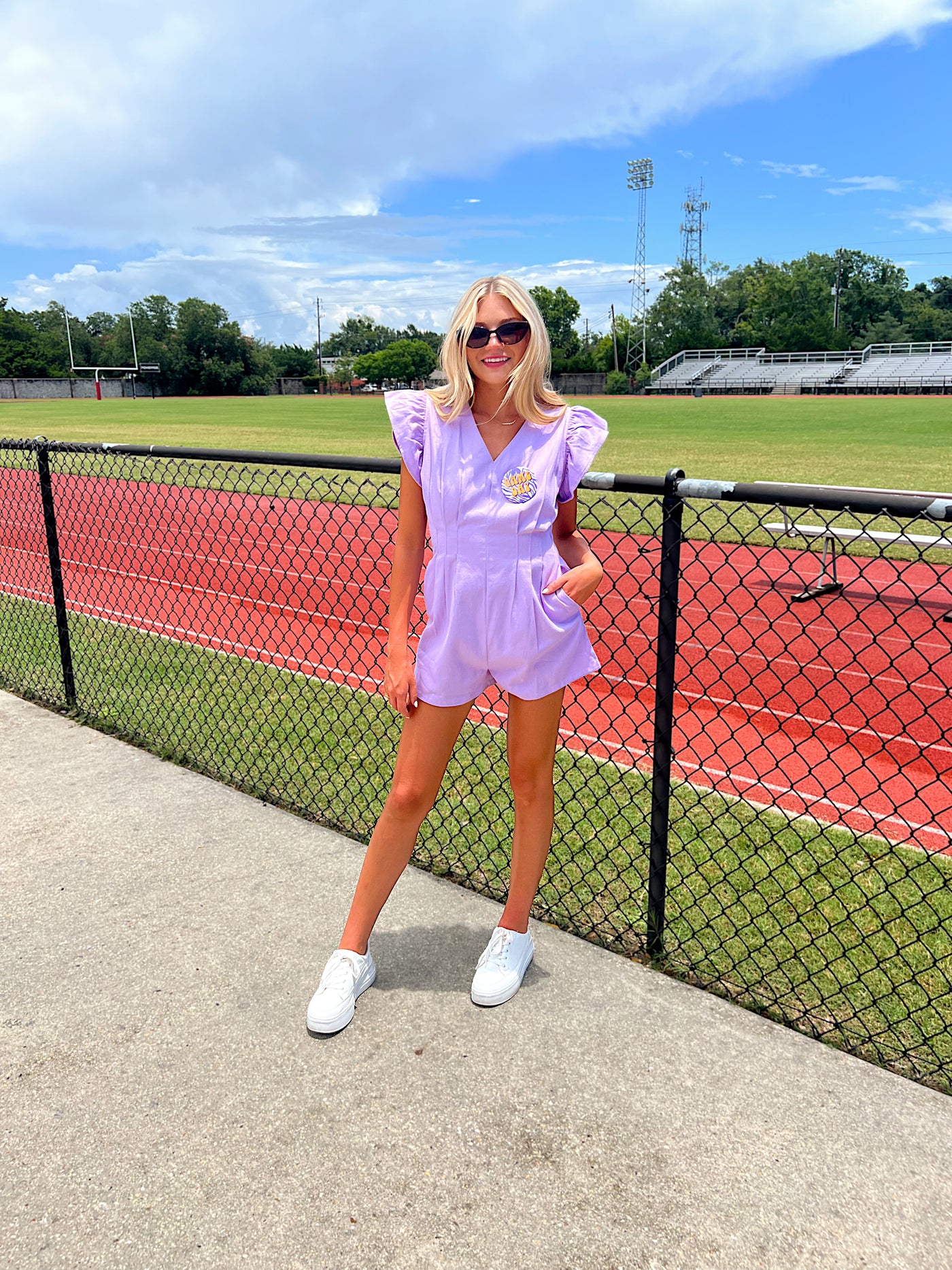Half The Story Ruffled Romper