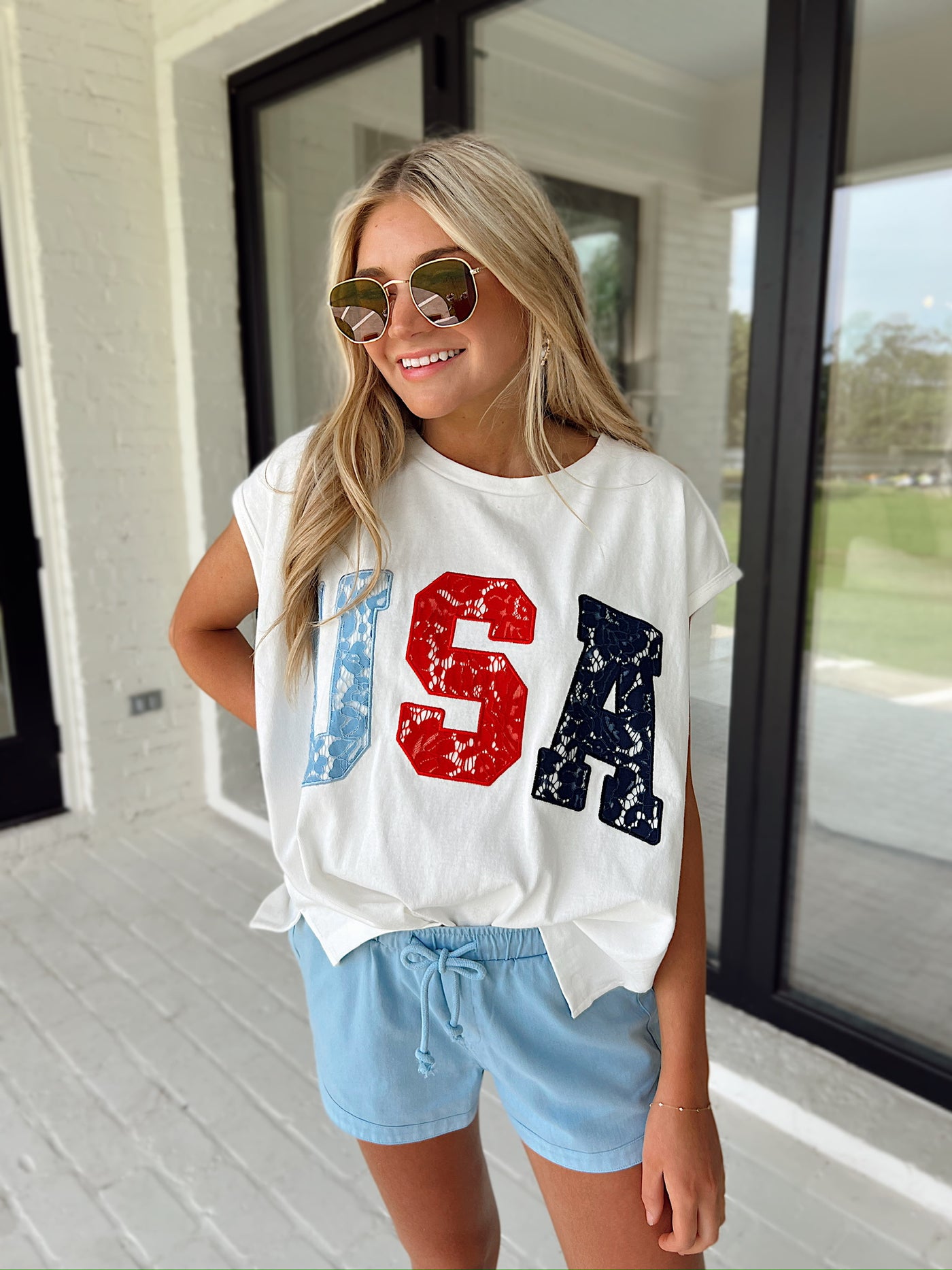 Land Of The Brave "USA" Graphic Top