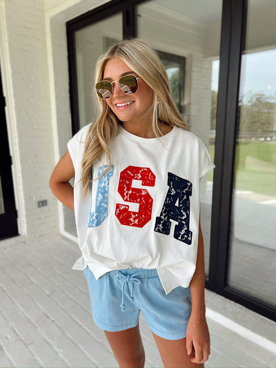 Land Of The Brave "USA" Graphic Top