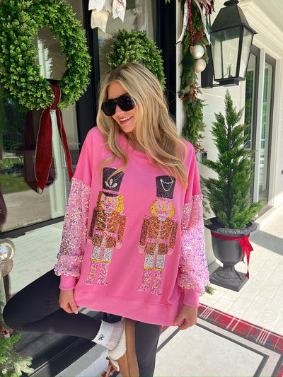 Land Of Sweets Sequined Nutcracker Sweater