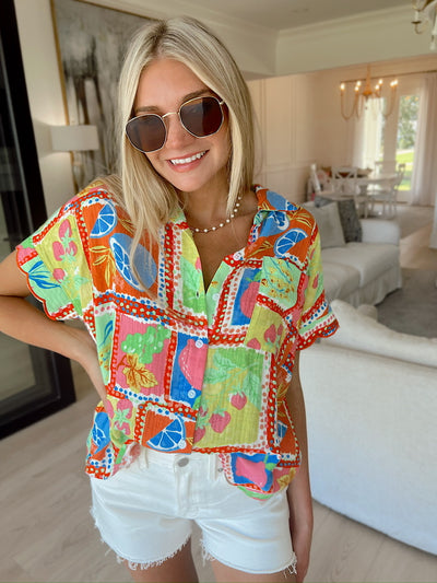 Sweet Citrus Collared Top