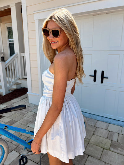 Letting It Go Strapless Mini Dress