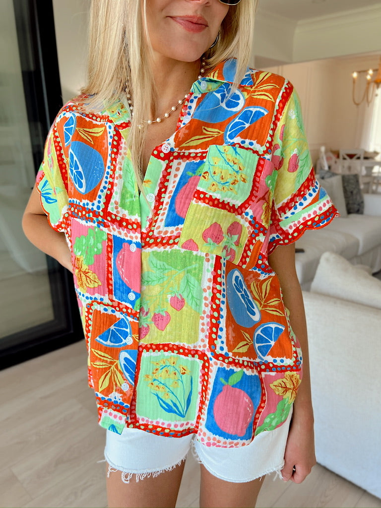 Sweet Citrus Collared Top