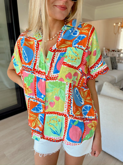 Sweet Citrus Collared Top