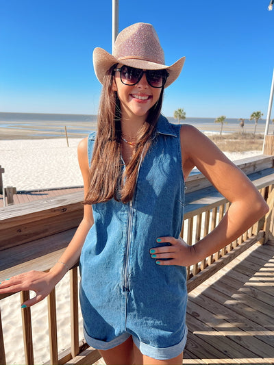 So You Say Denim Romper