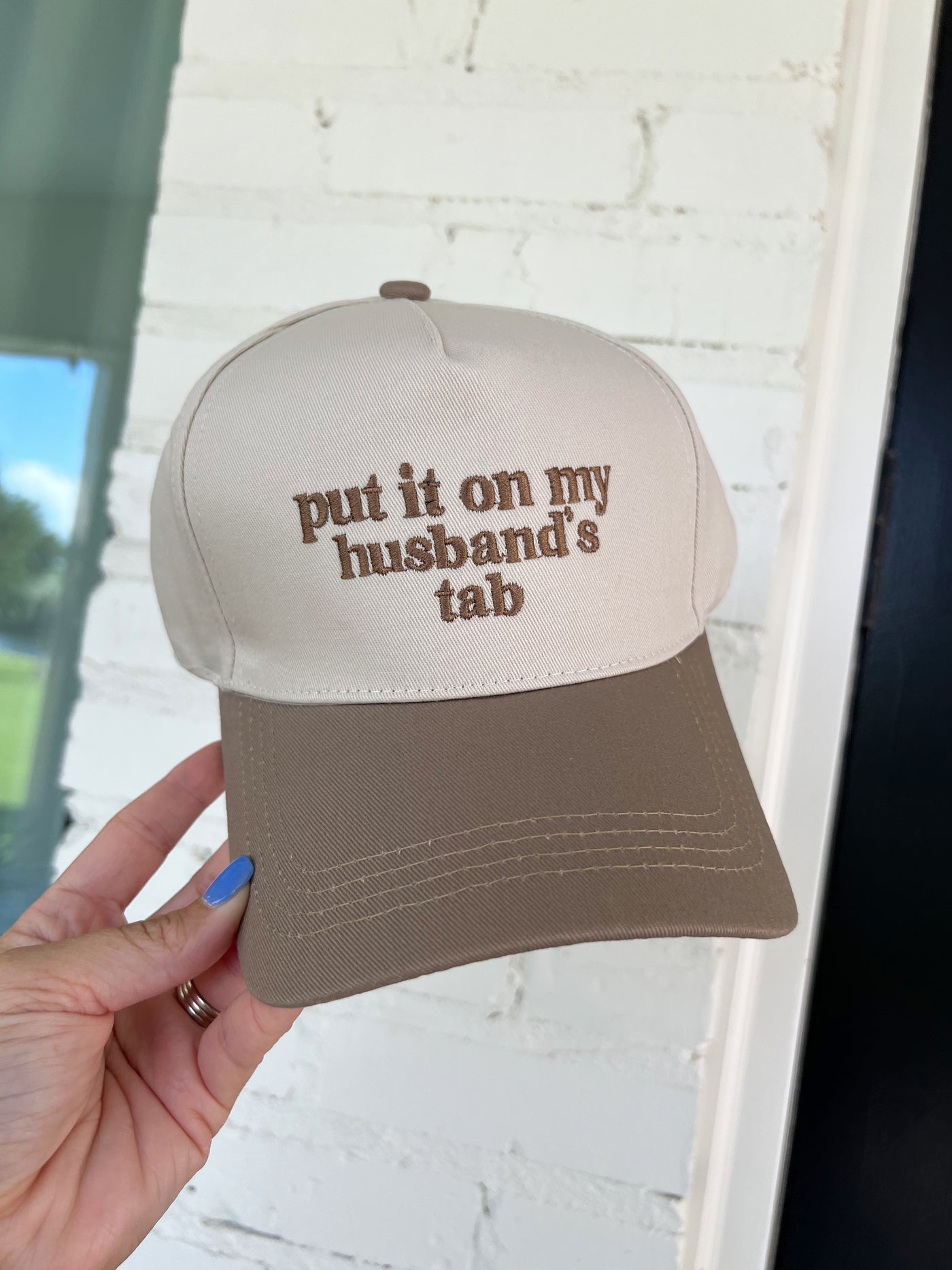 Put It On My Husband's Tab Trucker Hat