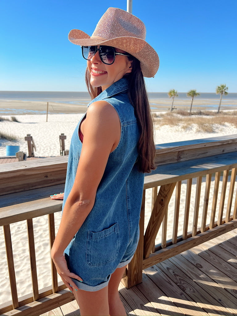 So You Say Denim Romper