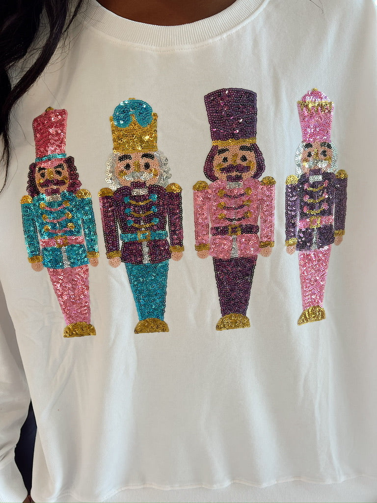 Land Of Sweets Sequined Nutcracker Sweater