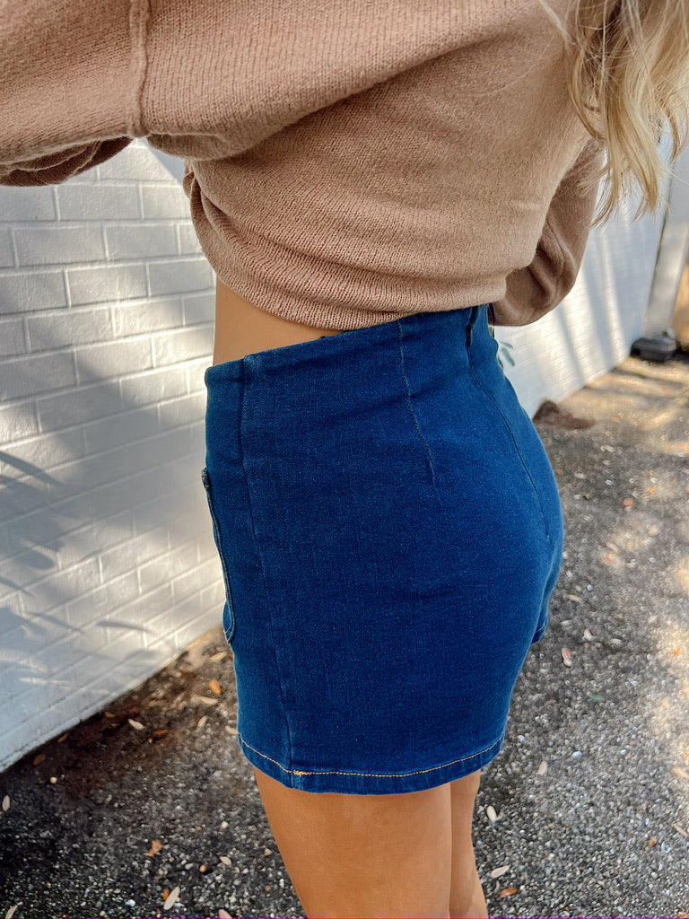 Cause A Scene Denim Skort