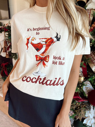 Christmas Cocktails Graphic Top