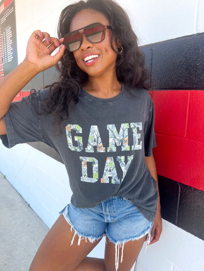 Camo Gameday Oversized Graphic Top