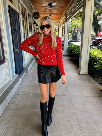 Defining Grace Pearl Embellished Sweater