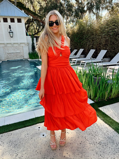 Perfectly Pretty Tiered Midi Dress