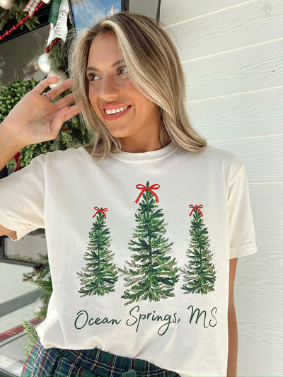 Ocean Springs Christmas Tree Graphic Top
