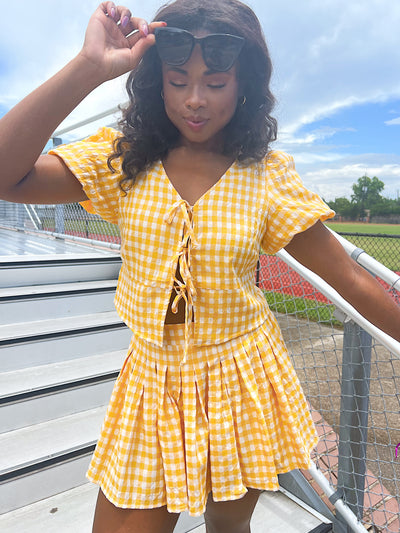 Flirty Nature Gingham Skort