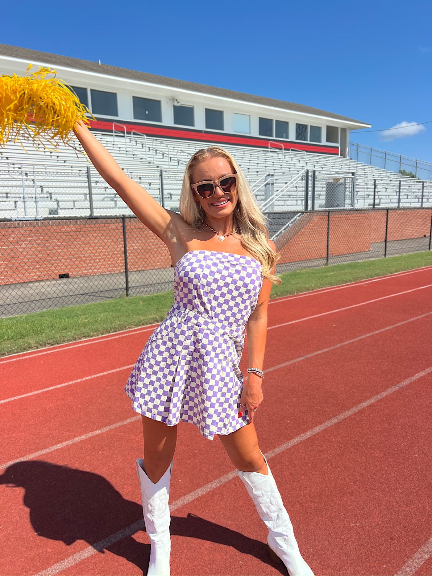 Competitive Cutie Checkerboard Mini Dress
