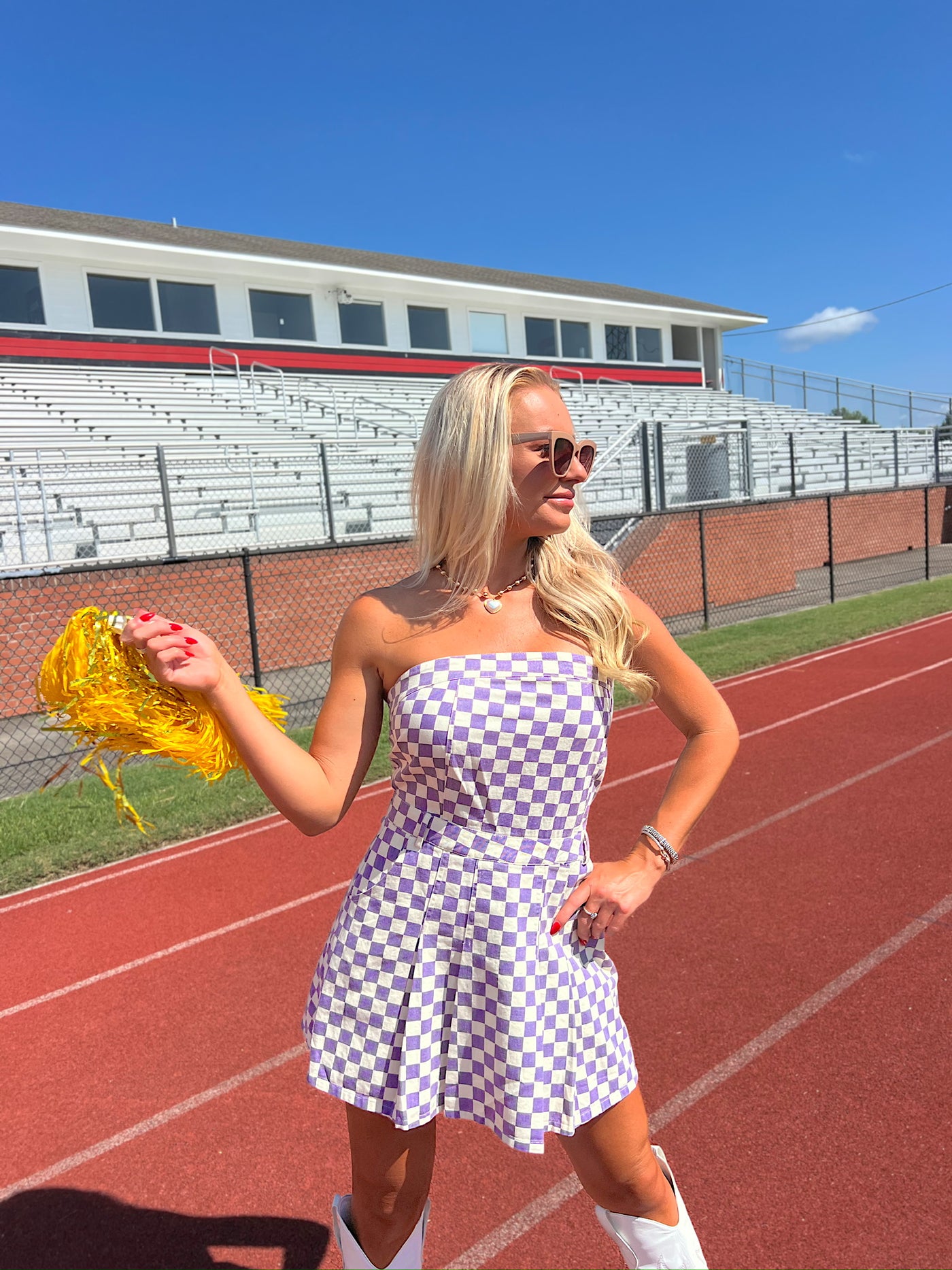 Competitive Cutie Checkerboard Mini Dress