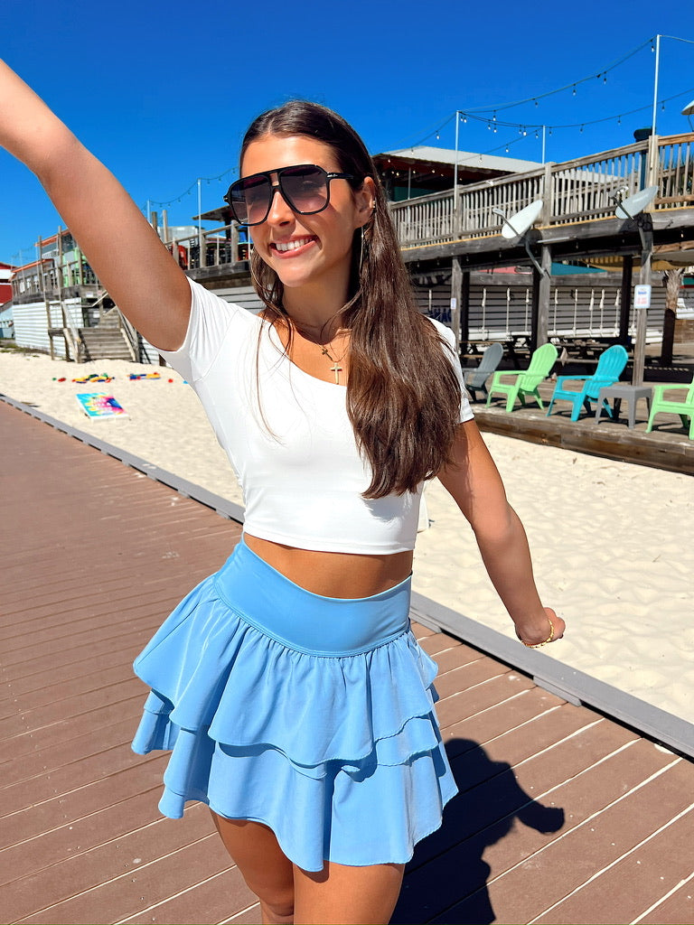 Where To Next Ruffled Skorts