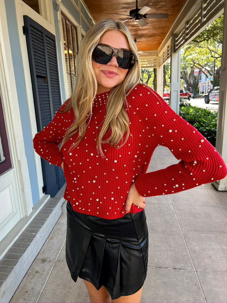 Defining Grace Pearl Embellished Sweater