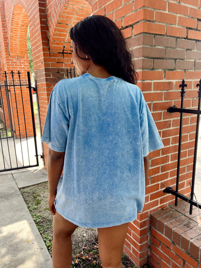Football Bow Oversized Graphic Top