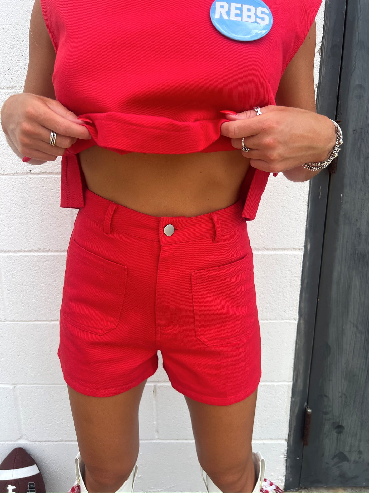 All In It To Win High-Rise Denim Shorts