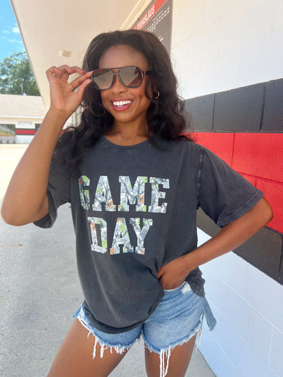 Camo Gameday Oversized Graphic Top