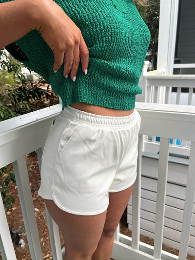 Just Vibing Faux Leather Shorts