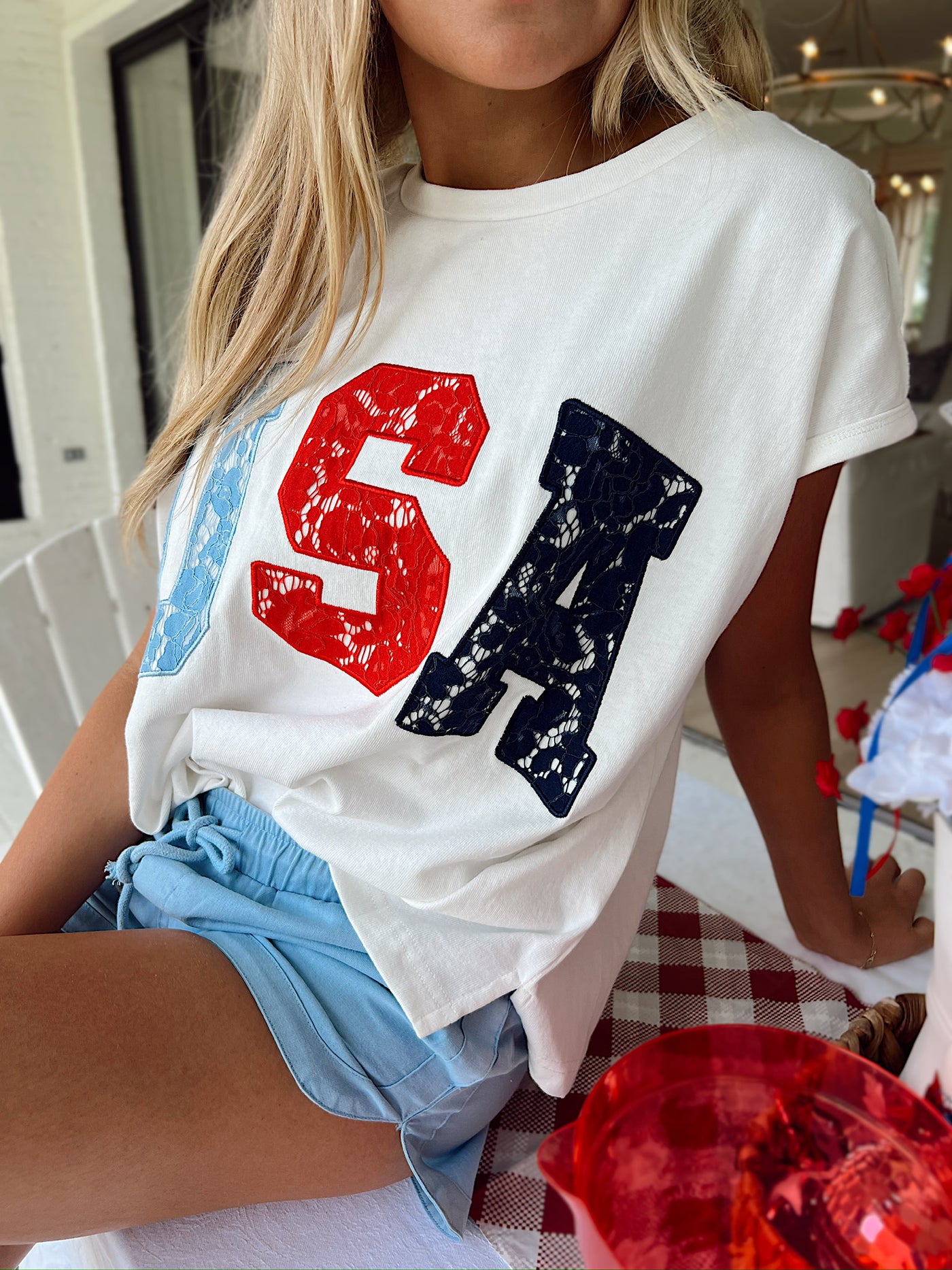 Land Of The Brave "USA" Graphic Top