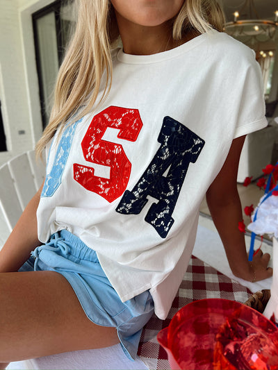 Land Of The Brave "USA" Graphic Top