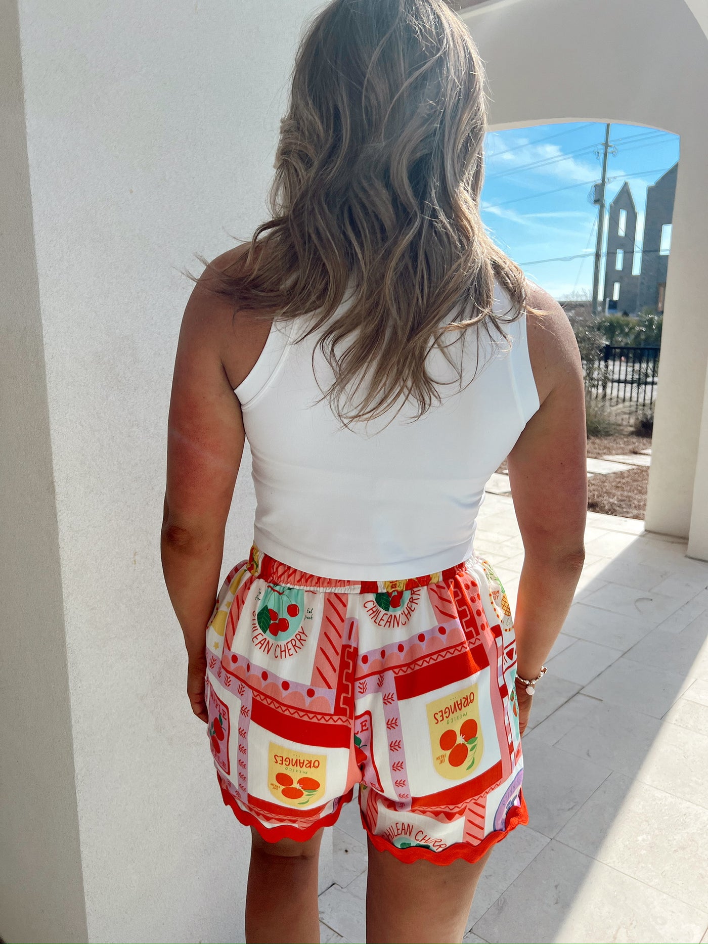 Sunday Morning Fruit Print Shorts