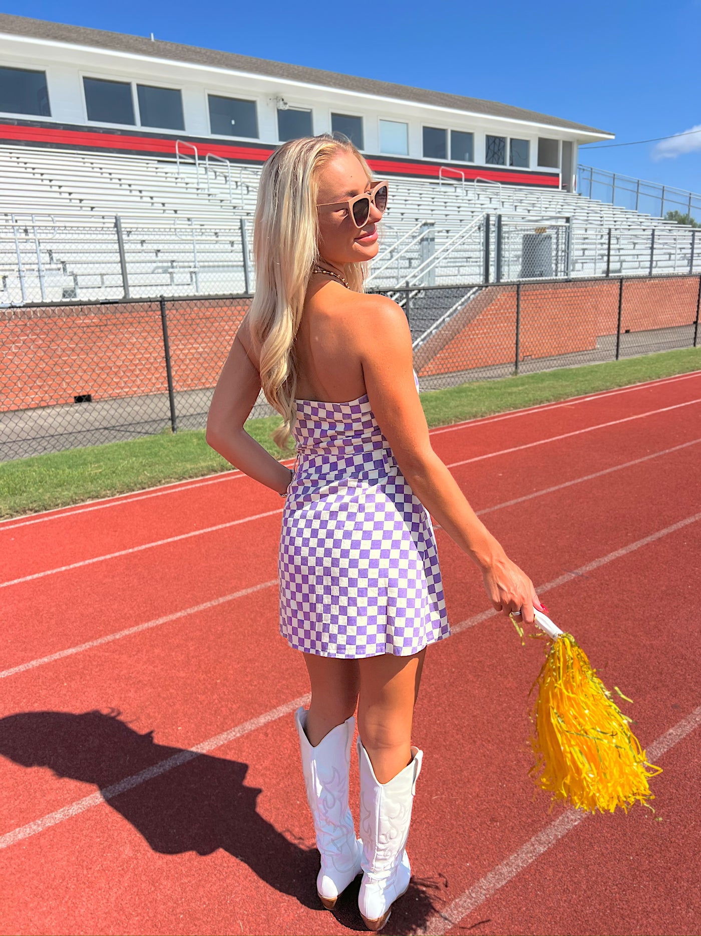 Competitive Cutie Checkerboard Mini Dress