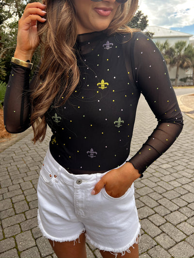 RESTOCK: From Bead To Shining Bead Mesh Top