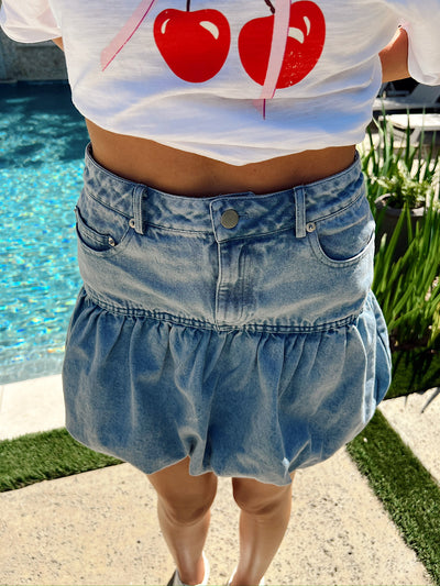Got This In The Bag Denim Mini Skirt