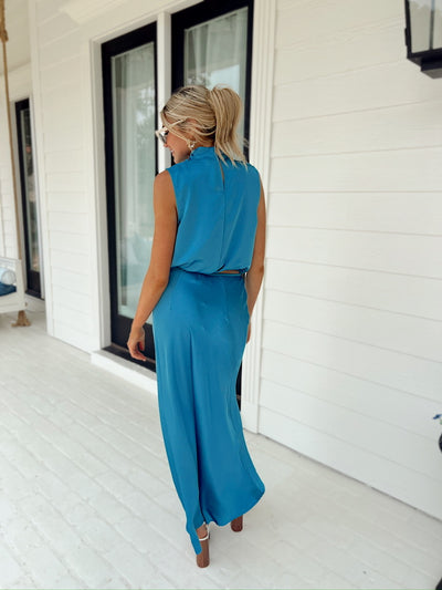 Midnight Skies Satin Two-Piece Set