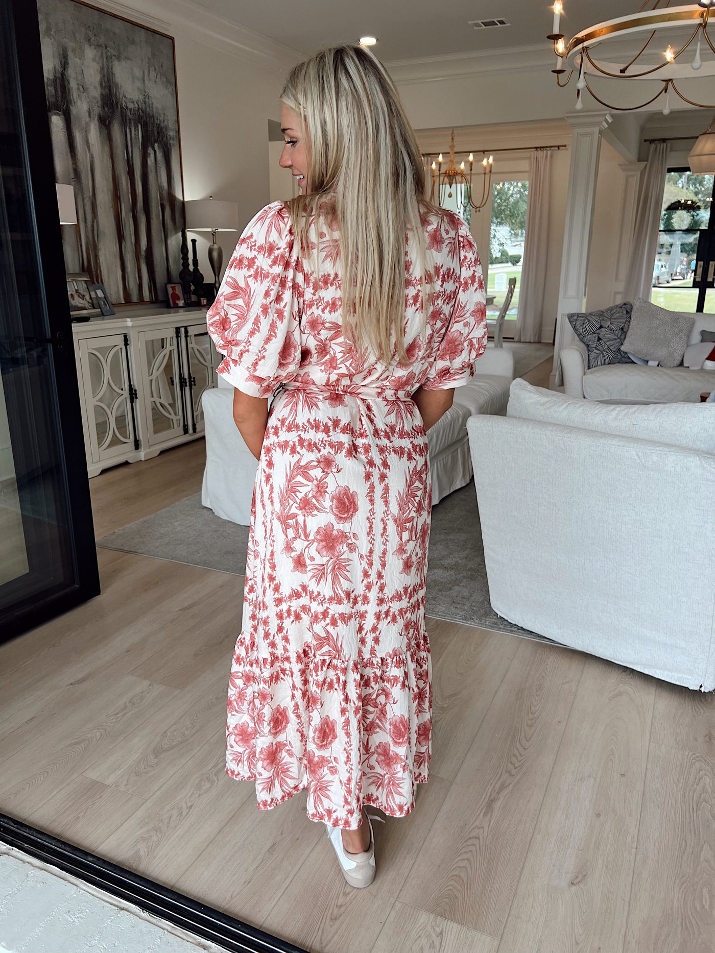 Morning Floral Breeze Midi Dress