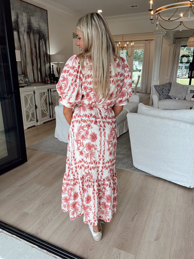 Morning Floral Breeze Midi Dress