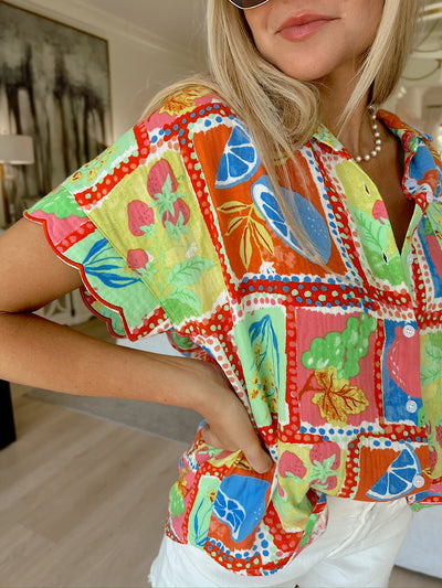 Sweet Citrus Collared Top