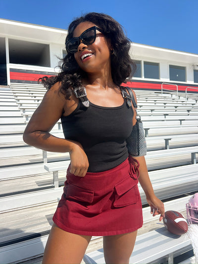 Stylish On The Sideline Denim Skort
