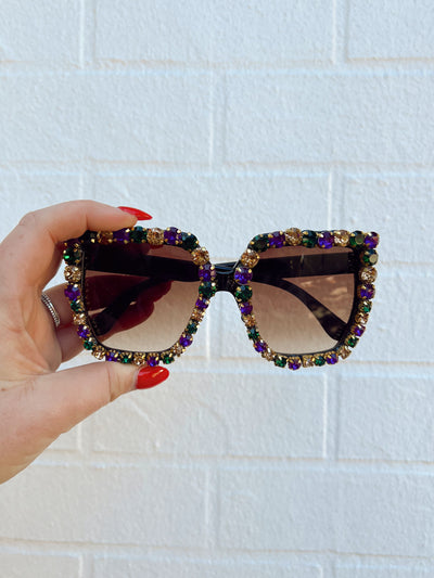 Mardi Gras Rhinestone Sunglasses
