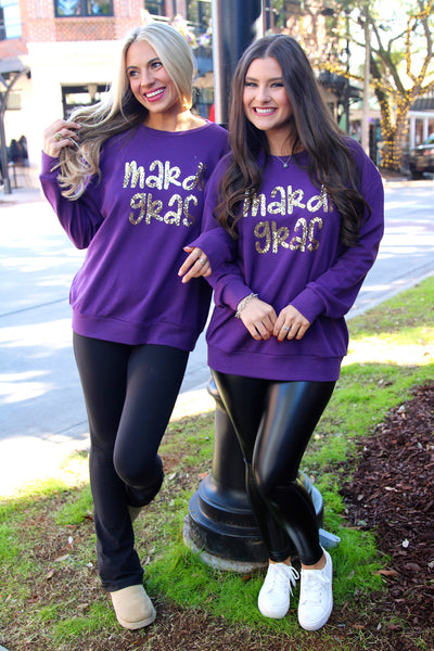 Mardi Gras Sequin Sweatshirt