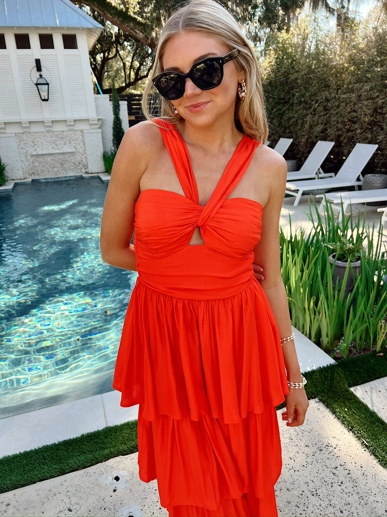 Perfectly Pretty Tiered Midi Dress