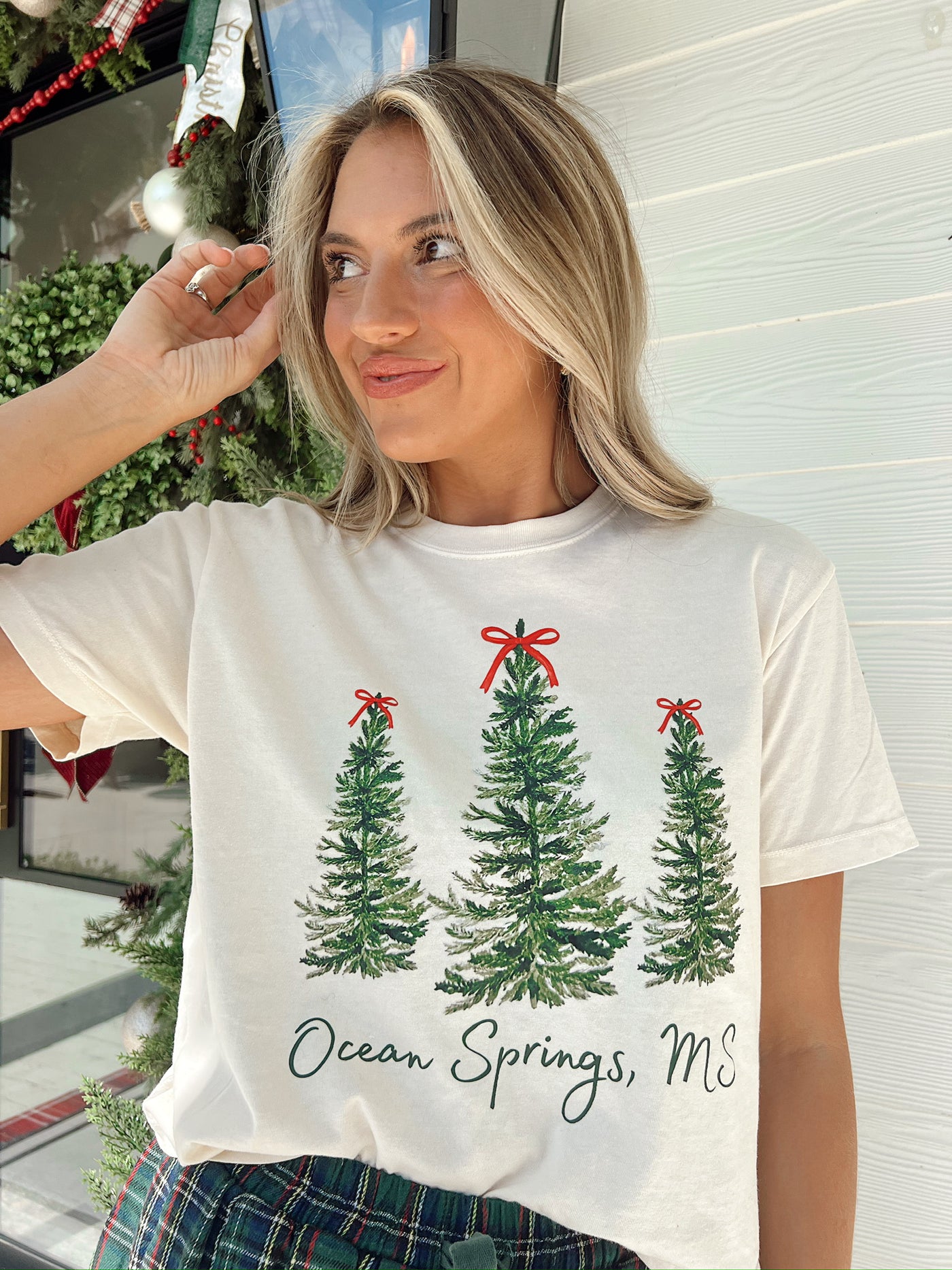 Ocean Springs Christmas Tree Graphic Top