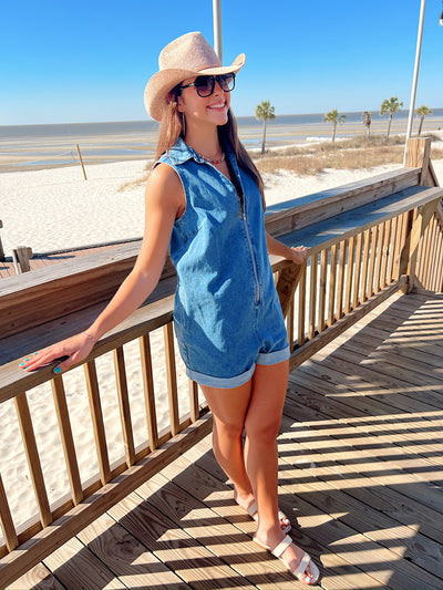 So You Say Denim Romper