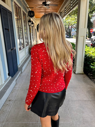 Defining Grace Pearl Embellished Sweater