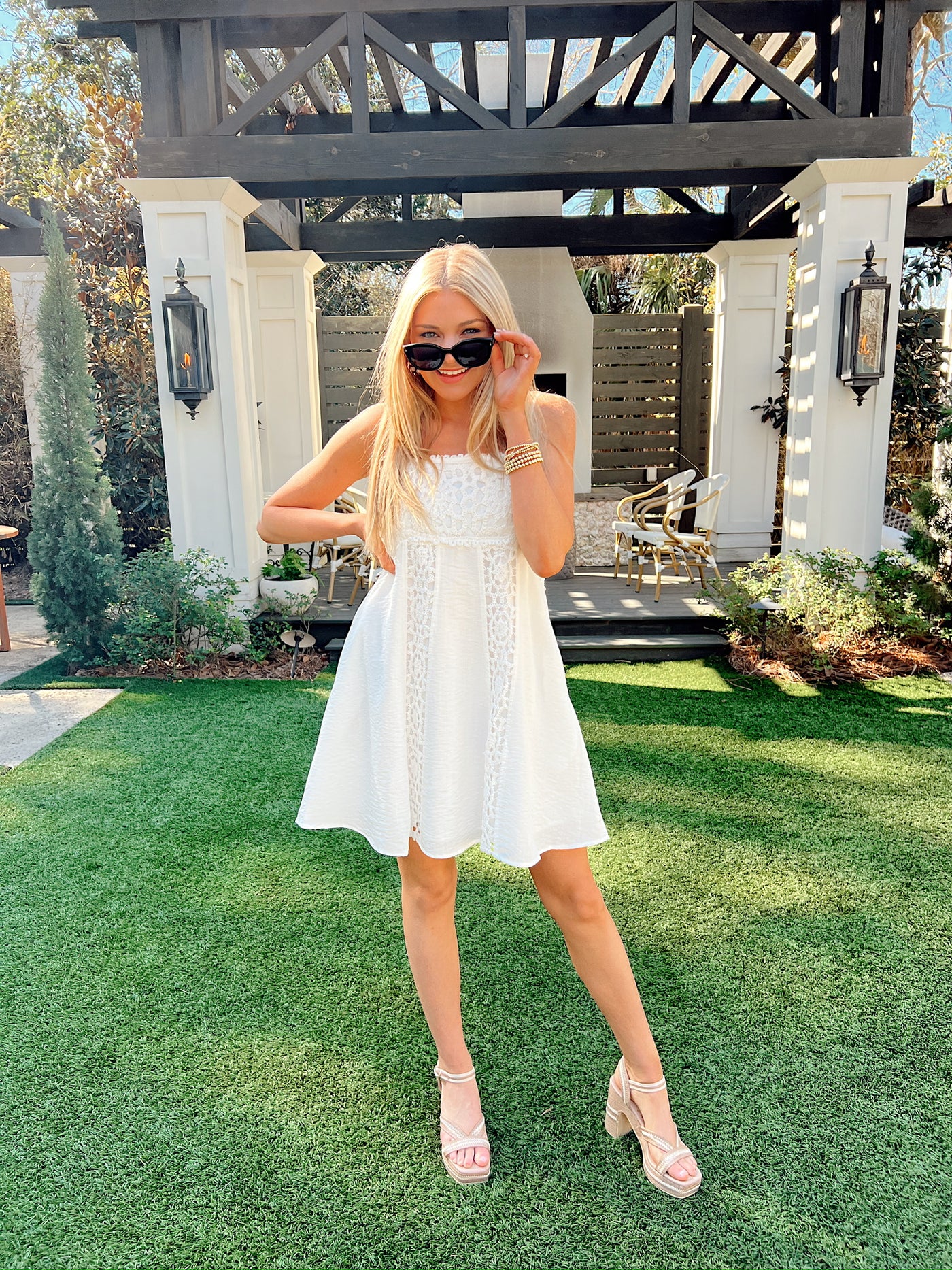 Always All Mine Crochet Mini Dress