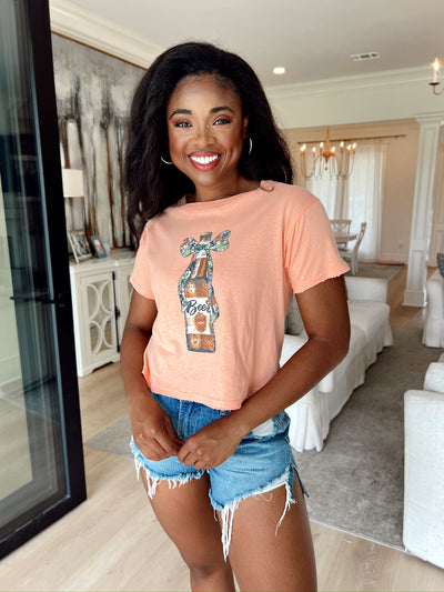 Camo Bow Beer Graphic Top