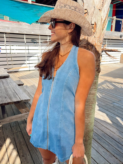 Absolute Edge Halter Neck Mini Dress