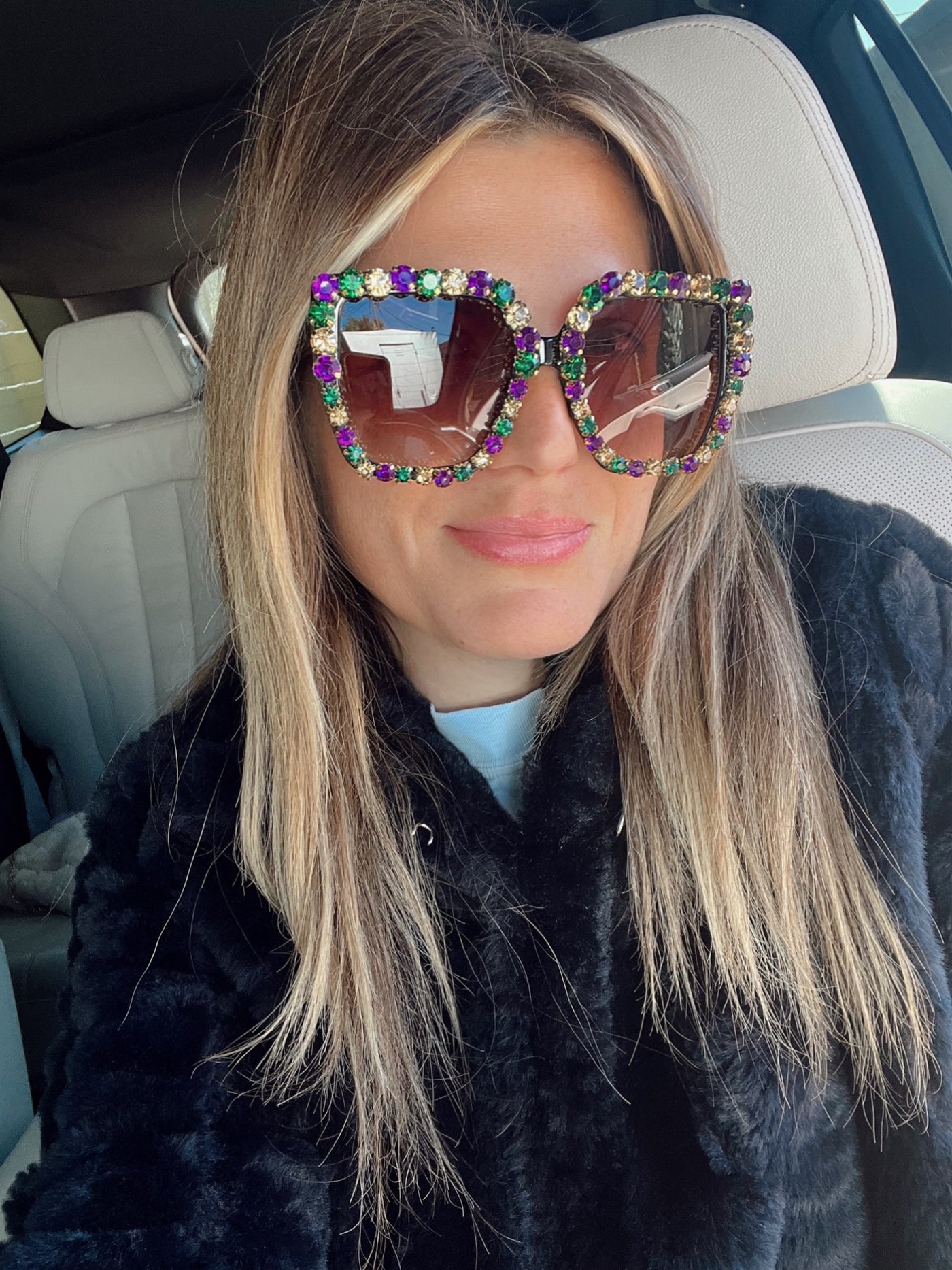 Mardi Gras Rhinestone Sunglasses