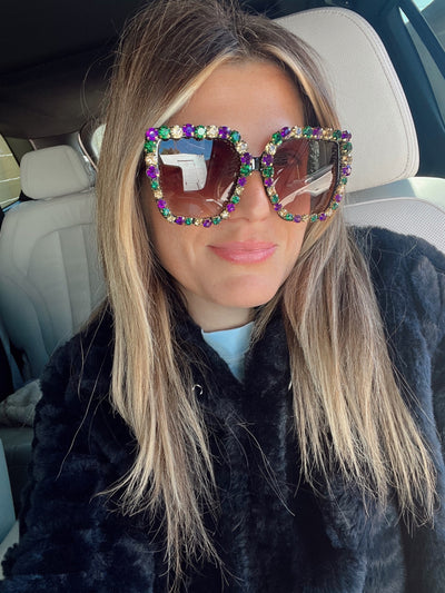 Mardi Gras Rhinestone Sunglasses