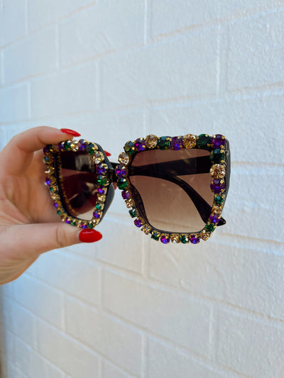 Mardi Gras Rhinestone Sunglasses